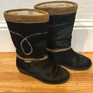 Tecnics vintage goat hair fur après ski winter boots